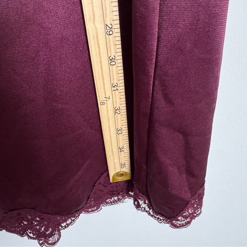 Vintage Charnos UK Burgundy Lace Detail Slip Dress Whimsigoth Babydoll 18 UK - Picture 6 of 8